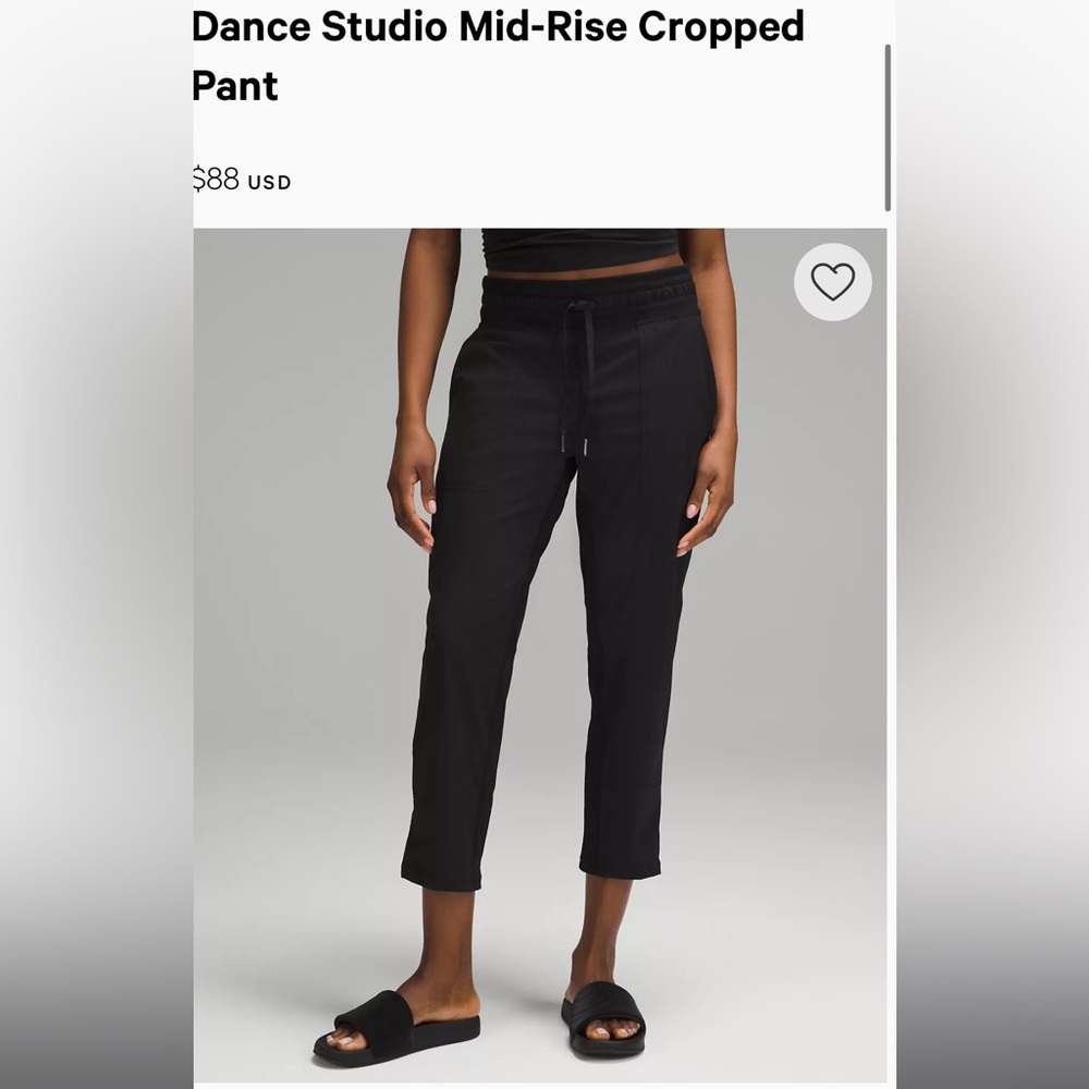 Lululemon Dance Studio Mid-Rise Cropped Pant - Black